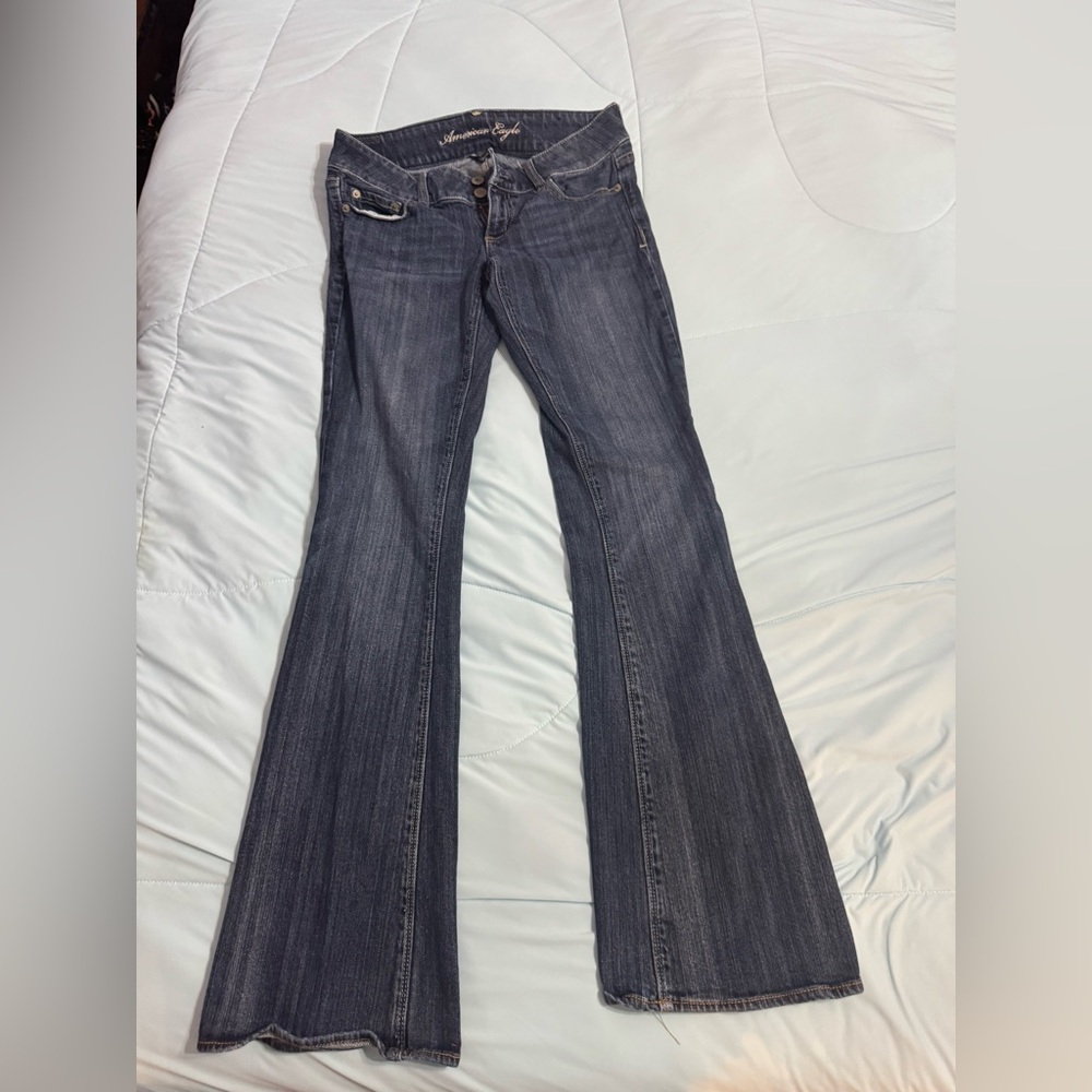 American Eagle Outfitters Dark Blue Flare Artist Jeans